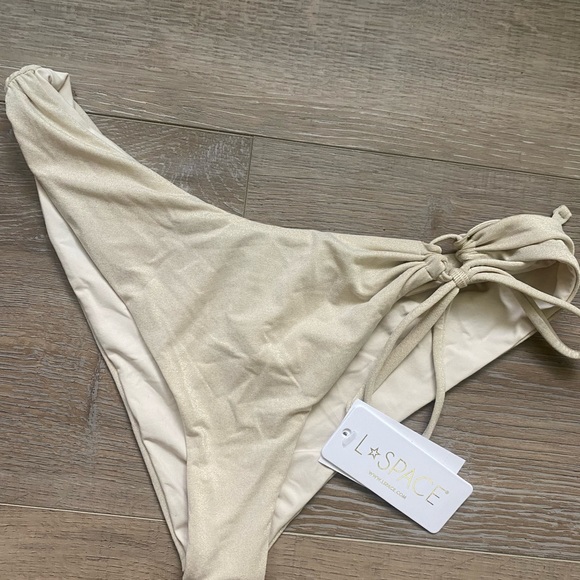 the prettiest tan bikini with gold shimmer, never worn new with tags - Picture 4 of 4